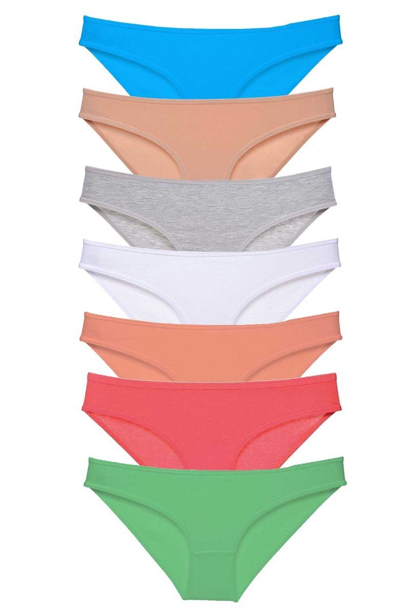 7 adet Süper Eko Set Likralı Kadın Slip Külot Set 6 - S