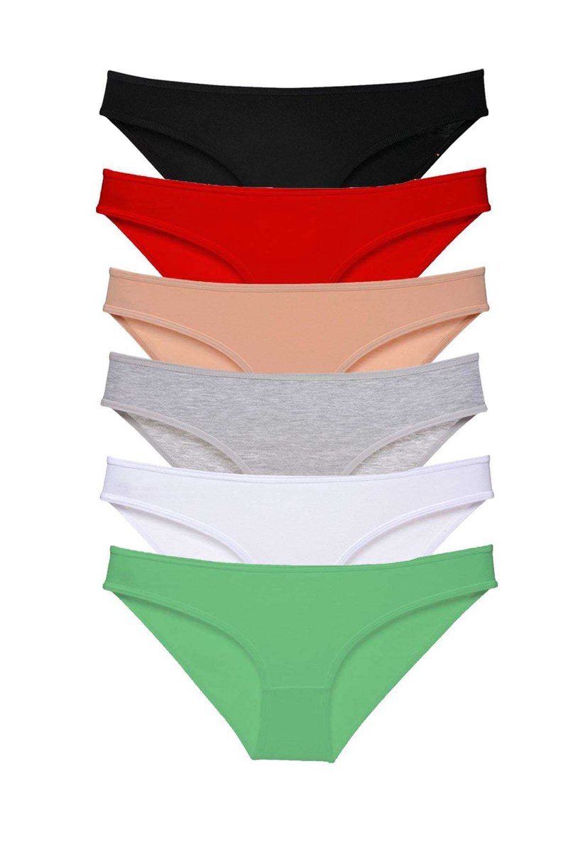 6 adet Süper Eko Set Likralı Kadın Slip Külot Renk 2 - S