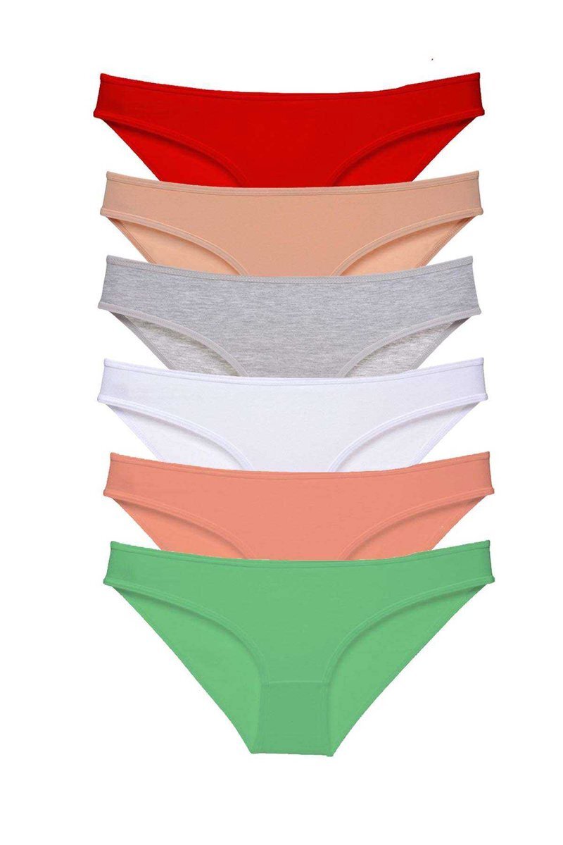 6 adet Süper Eko Set Likralı Kadın Slip Külot Renk 4 - S