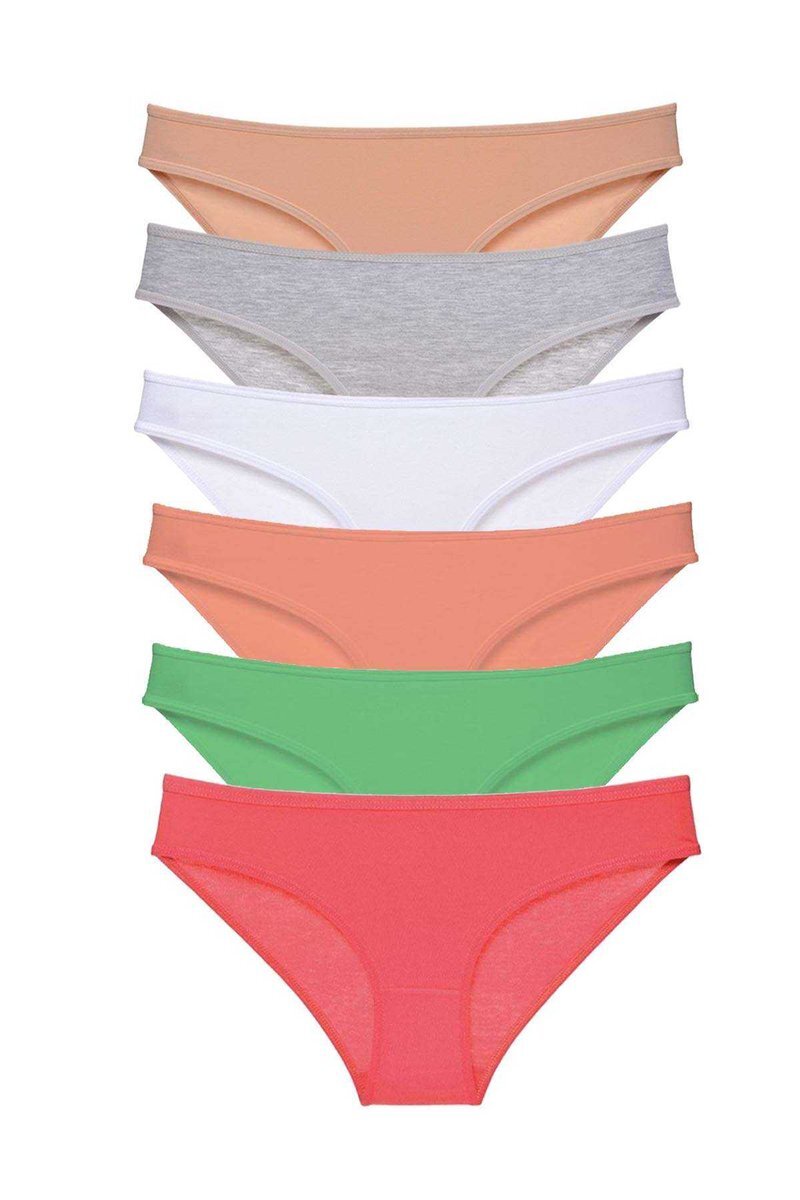 6 adet Süper Eko Set Likralı Kadın Slip Külot Renk 6 - S