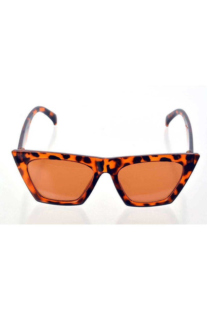 Leopar Çerçeve Cat Eye Kadın Güneş Gözlüğü - Moda Gözlük