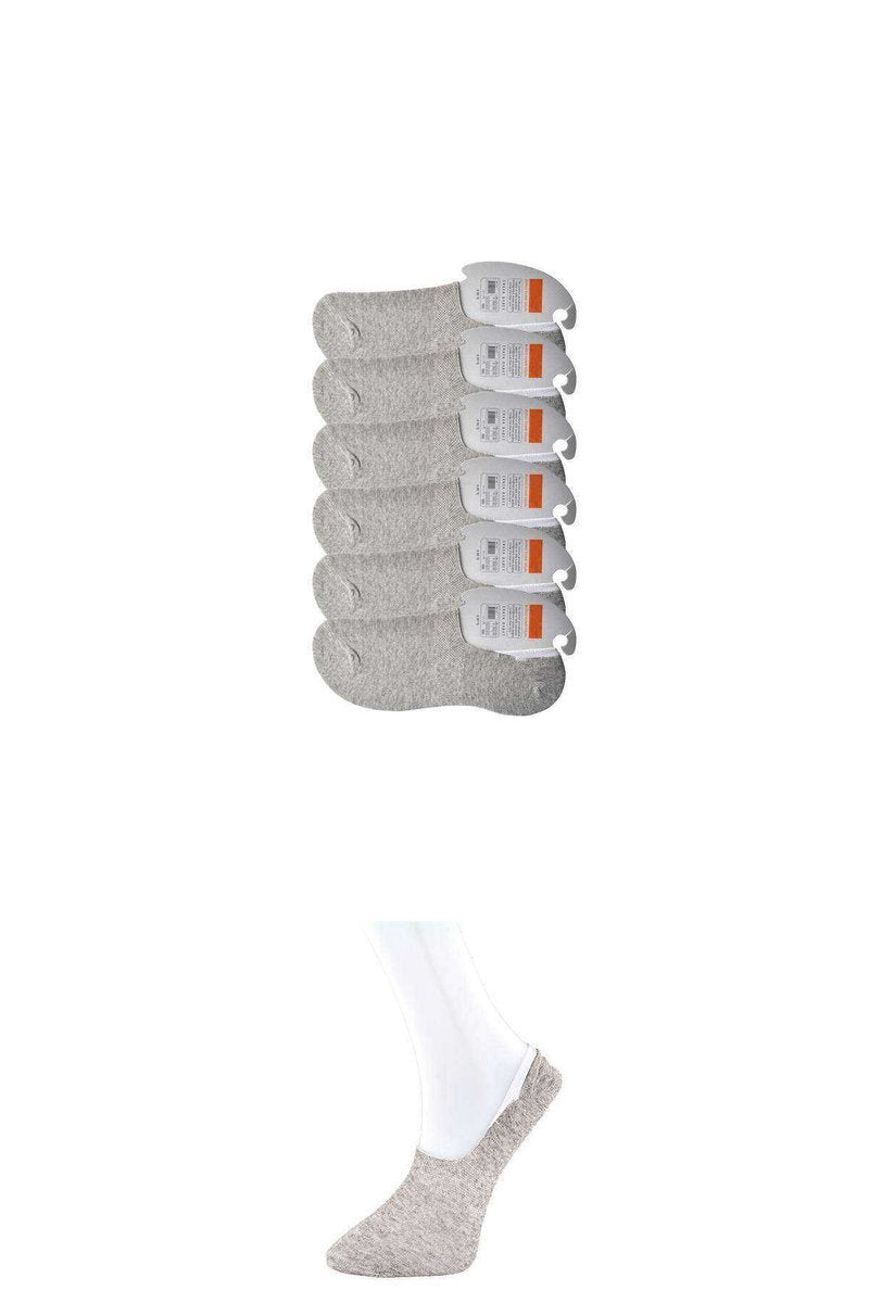 Gri Erkek Babet Çorap 6 çift - 40-45