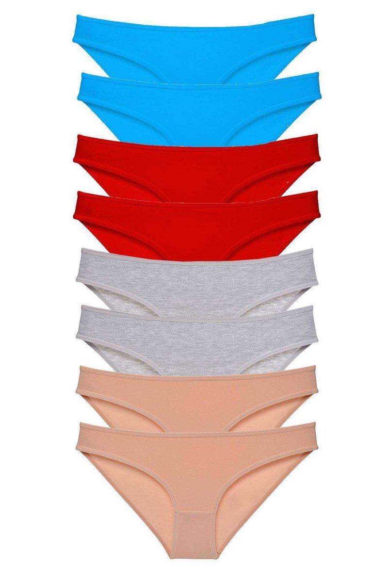 8 adet Süper Eko Set Likralı Kadın Slip Külot 534 - S