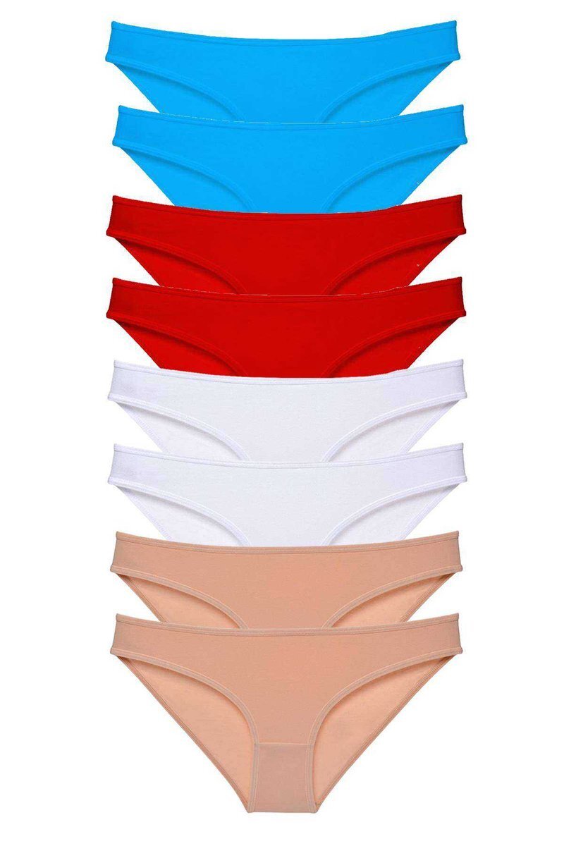 8 adet Süper Eko Set Likralı Kadın Slip Külot 529 - S