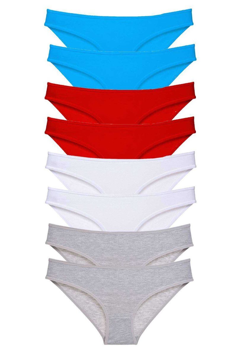 8 adet Süper Eko Set Likralı Kadın Slip Külot 530 - S