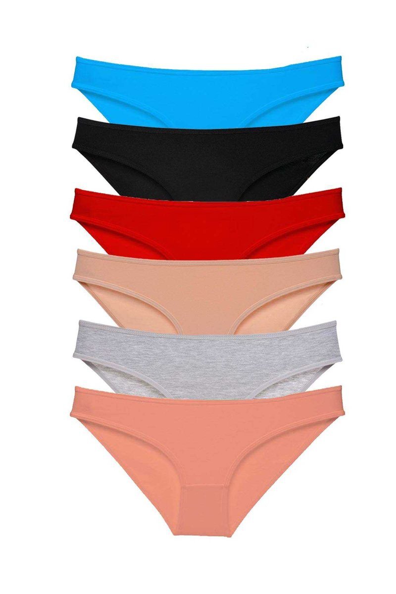 6 adet Süper Eko Set Likralı Kadın Slip Külot Renk 1 - S