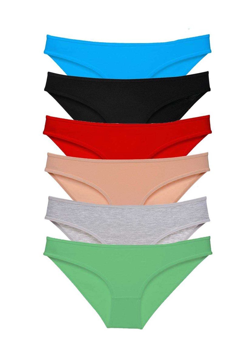 6 adet Süper Eko Set Likralı Kadın Slip Külot Renk 2 - S