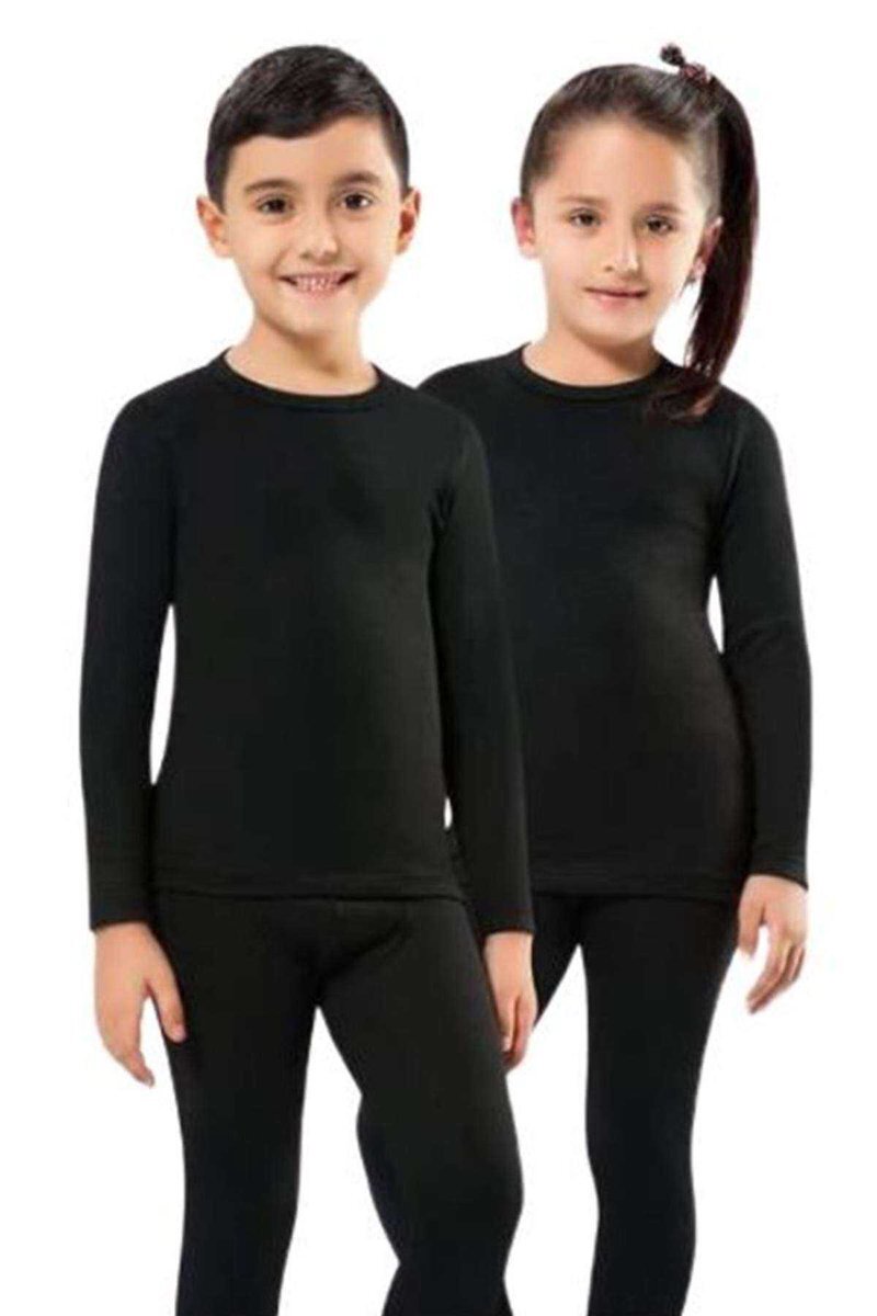 Kota 1 Adet Kız Erkek Çocuk Termal Siyah İçlik Fanila Body Takım 2005 - 5-6 YAŞ