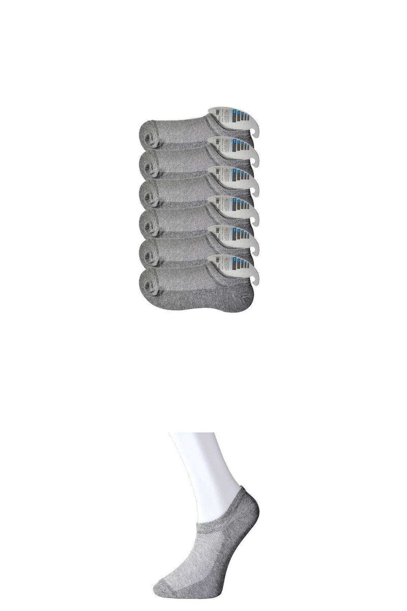 Gri Erkek Görünmez Çorap 6 çift - 40-45
