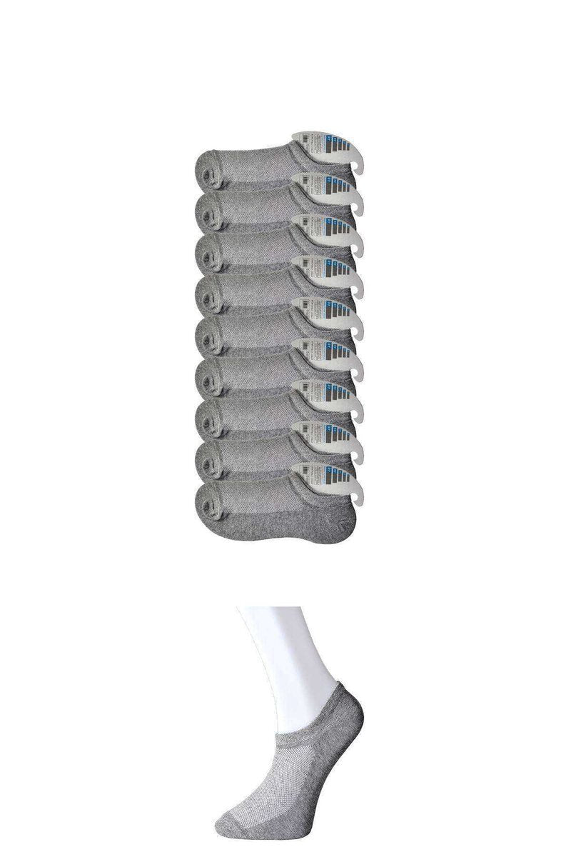 Gri Erkek Görünmez Çorap 9 çift - 40-44