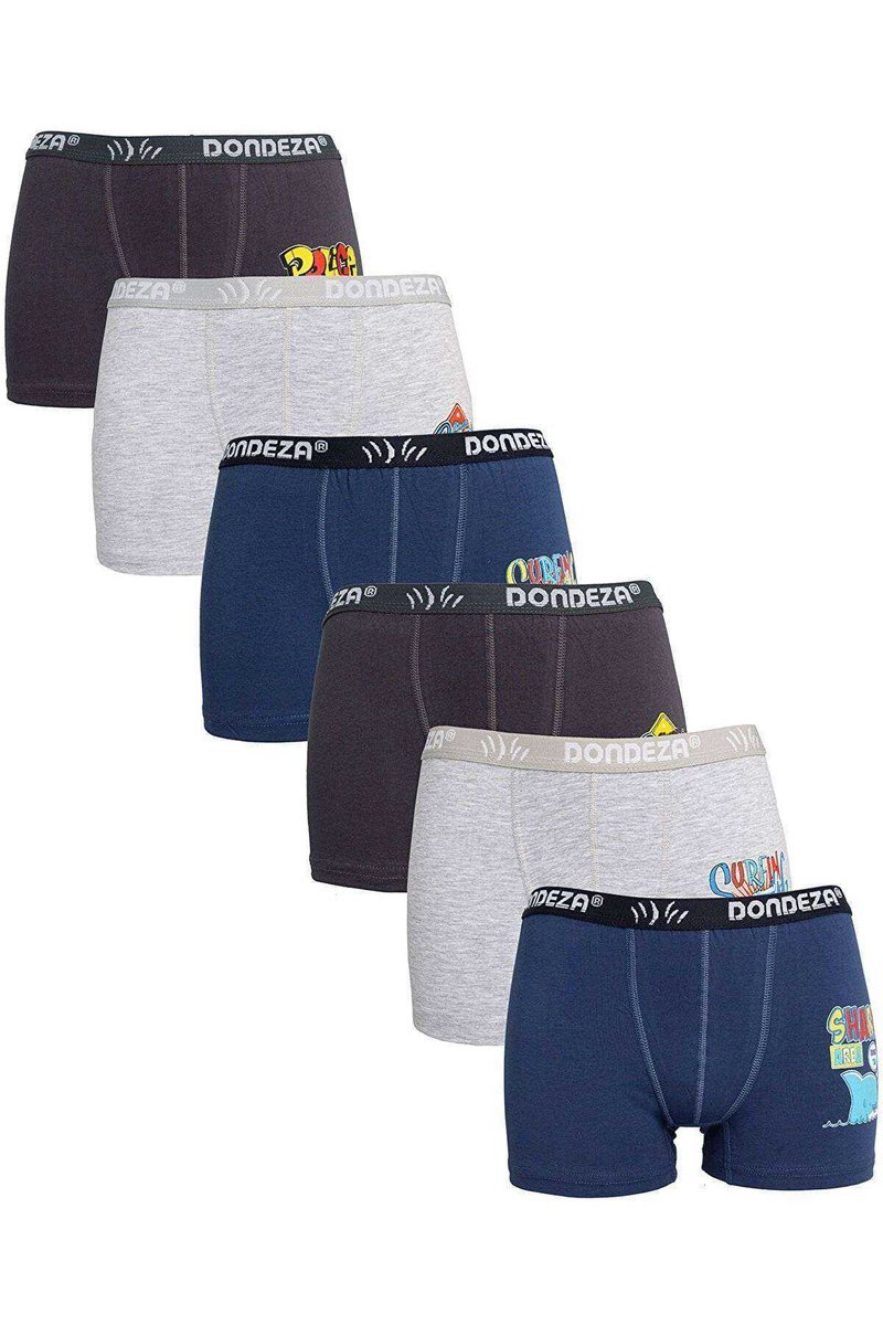 6 adet Düz Baskılı Erkek Çocuk Boxer 506 - 3-4 YAŞ