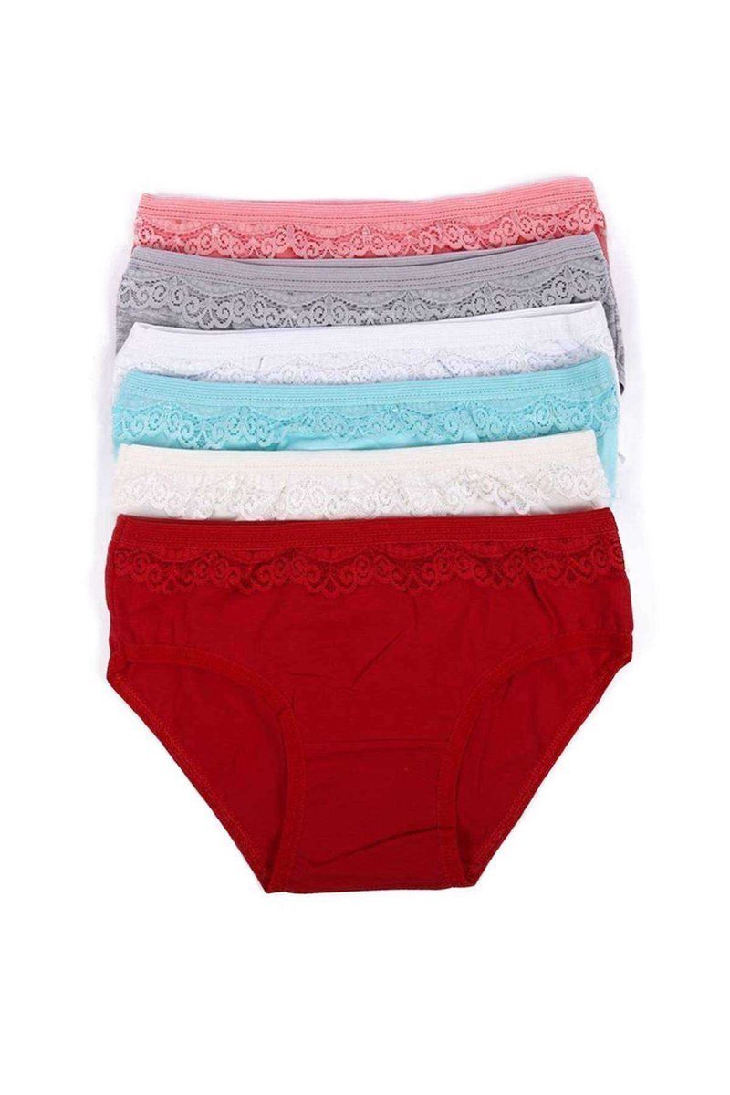 6 adet Kız Çocuk Dantelli Kız Bikini 408 - 3-4 YAŞ