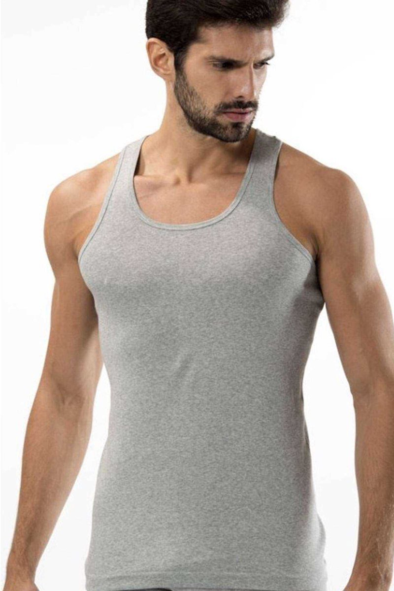 3 adet Tutku Ribana Spor Erkek Gri Atlet 0118 - S