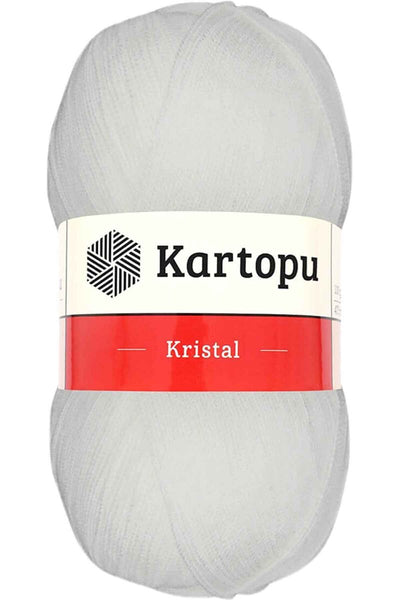 Kristal Çift Katlı El Örgü Lif İpi Beyaz K010