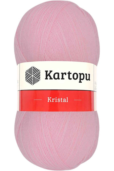 Kristal Çift Katlı El Örgü Lif İpi Bebe Pembe K788