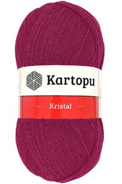 Kristal Çift Katlı El Örgü Lif İpi Vişne K1794