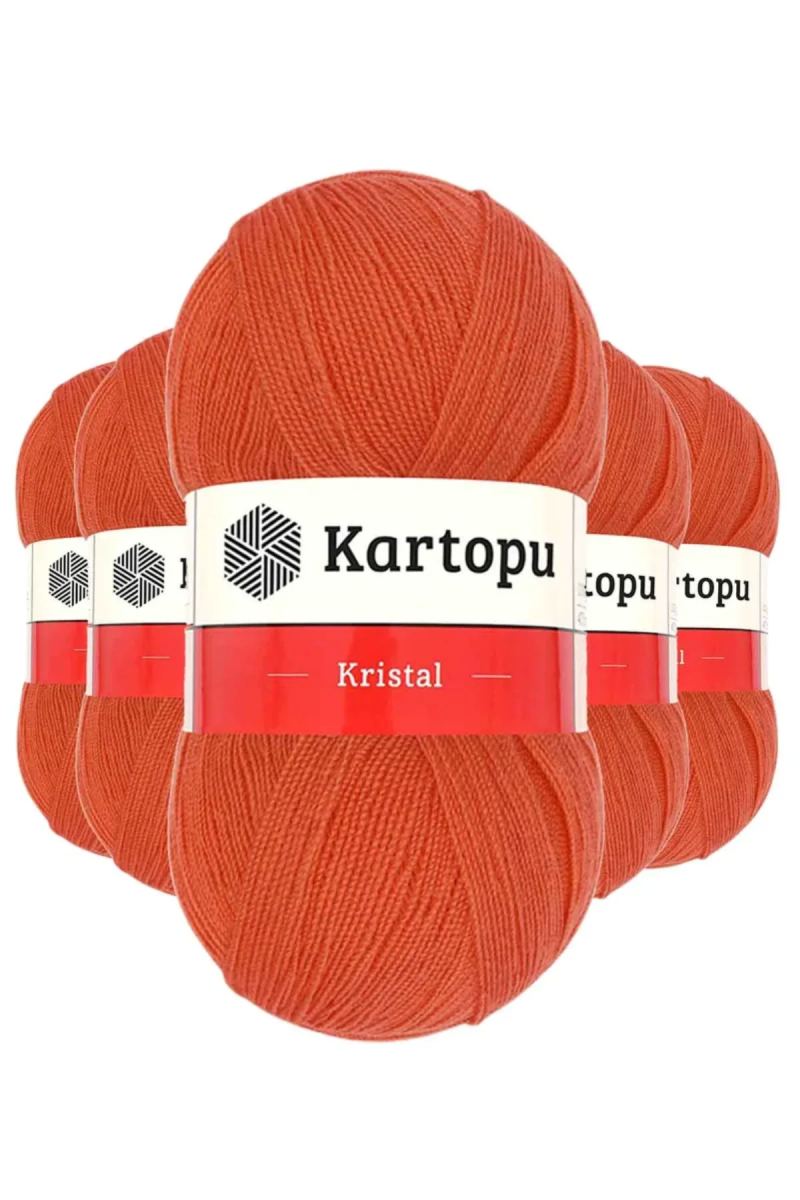 5 Adet Kristal Çift Katlı El Örgü Lif İpi Narenciye K1212 - kartopu