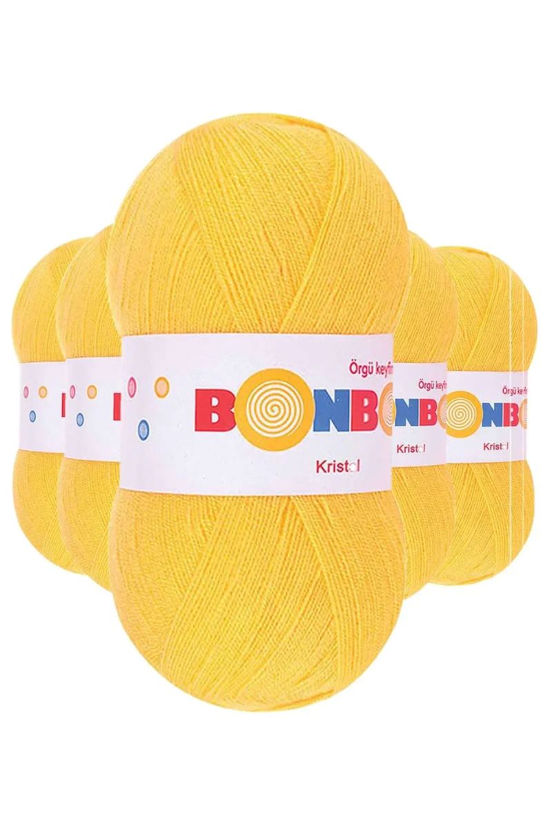 5 Adet Kristal El Örgü Lif İpi Sarı 98217 - bonbon