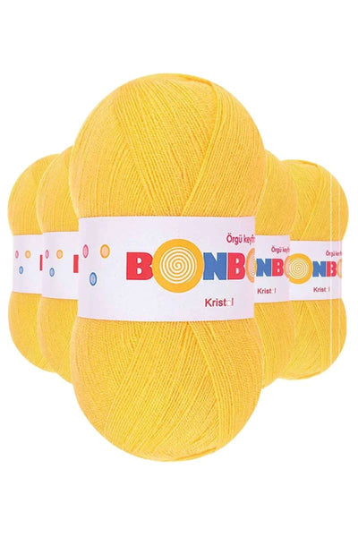 5 Adet Kristal El Örgü Lif İpi Sarı 98217 - bonbon mudanis