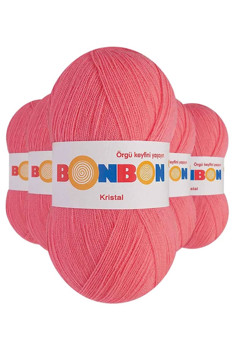 5 Adet Kristal El Örgü Lif İpi Pembe 98230 - bonbon