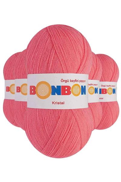 5 Adet Kristal El Örgü Lif İpi Pembe 98230 - bonbon mudanis