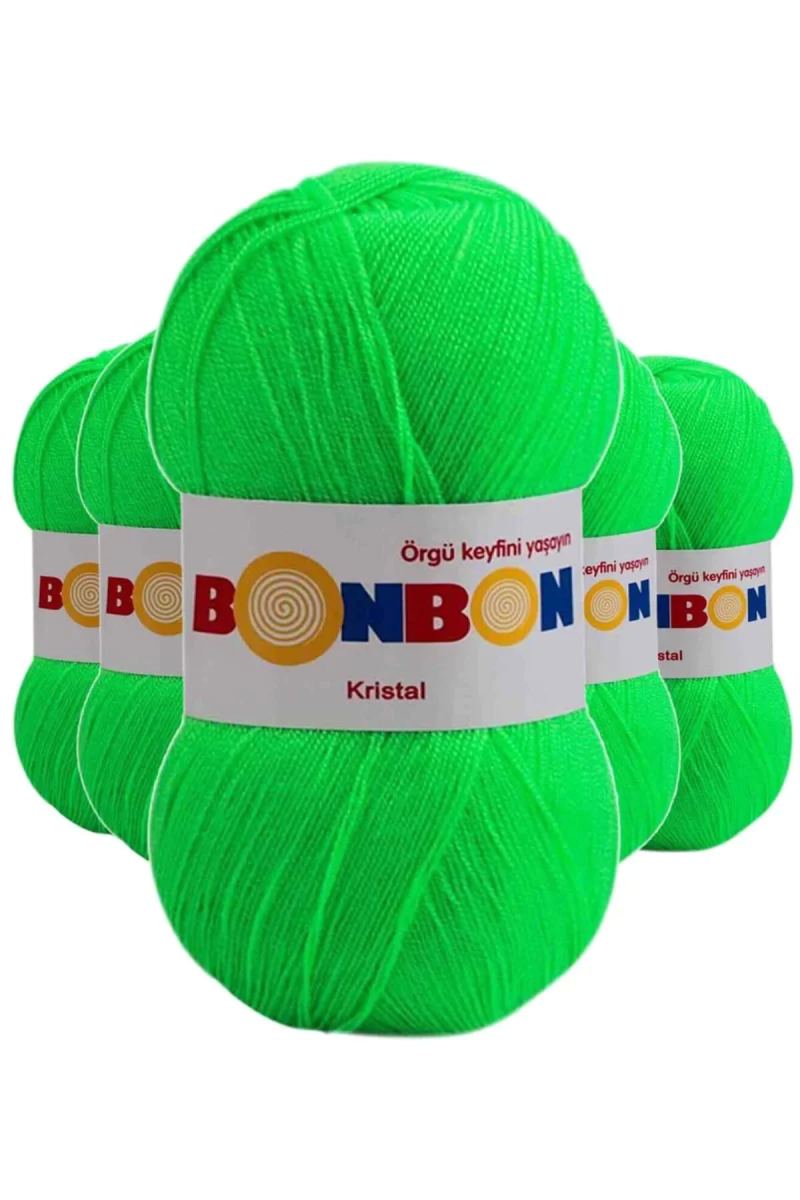 5 Adet Kristal El Örgü Lif İpi Fıstık Yeşili 98395 - bonbon