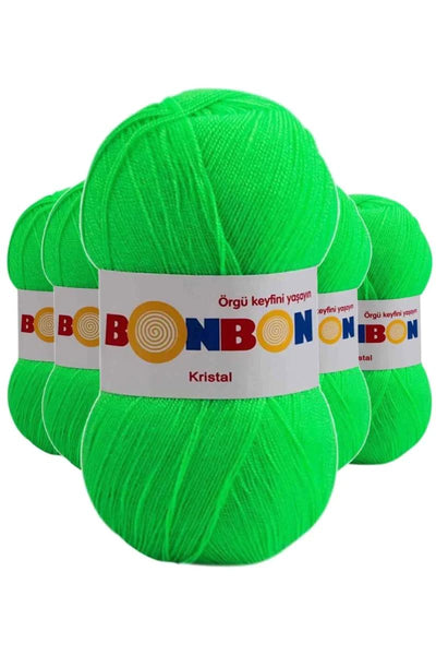 5 Adet Kristal El Örgü Lif İpi Fıstık Yeşili 98395 - bonbon mudanis
