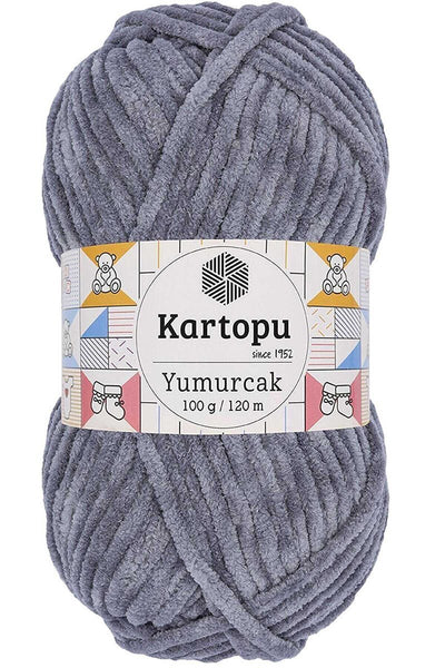Yumurcak Kadife El Örgü İpi Koyu Gri K951