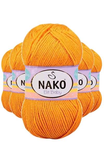 5 Adet Elite Baby El Örgü İpi Tüylenmeyen Bebek Yünü Portakal Kabuğu 4038 - nako mudanis