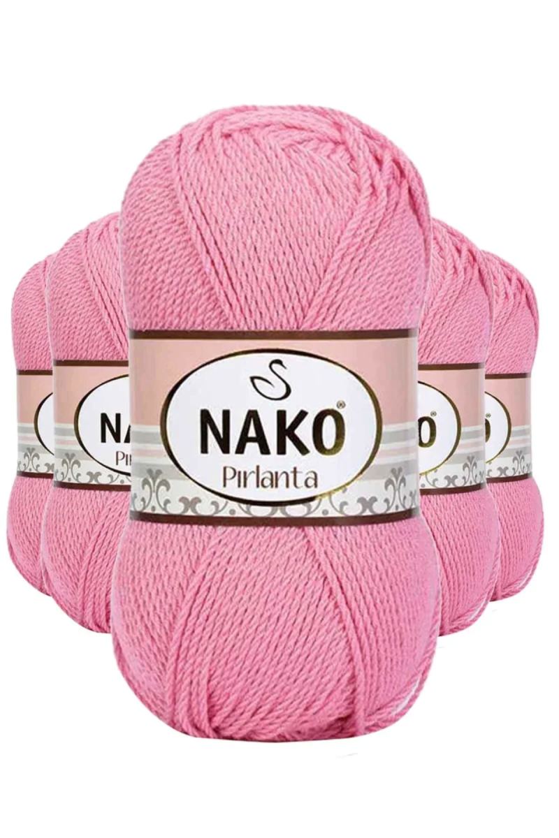 5 Adet Pırlanta Amigurumi El Örgü İpi Yünü Pembe 6740 - nako