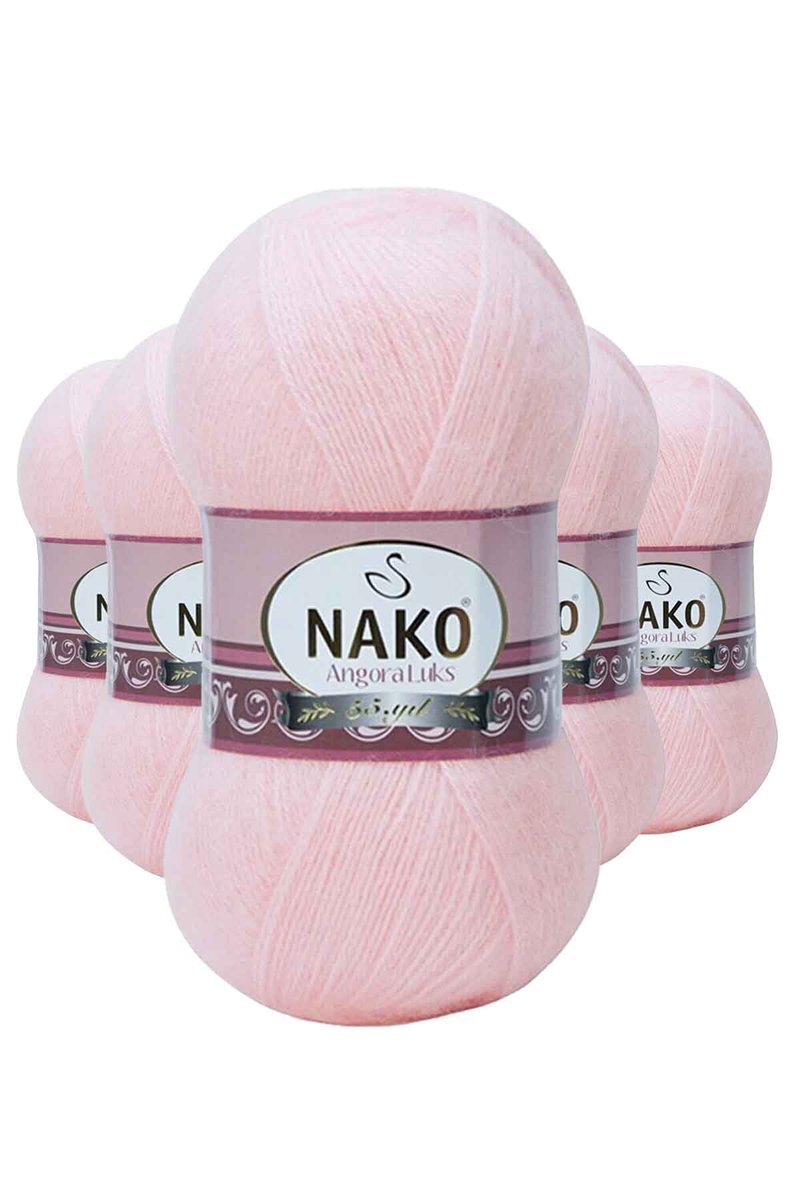 5 Adet Angora Lüks El Örgü İpi Pembe 11502