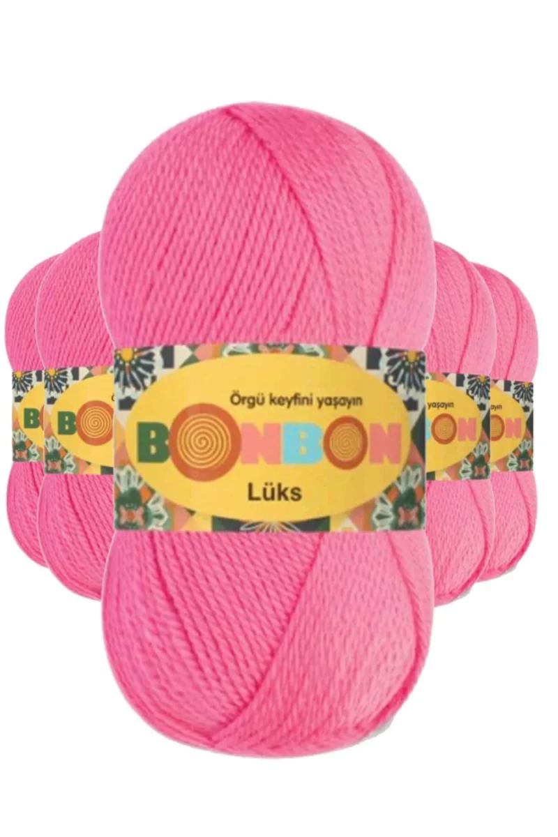 5 Adet Lüks Patik İpi Yünü Pembe 98230 - bonbon