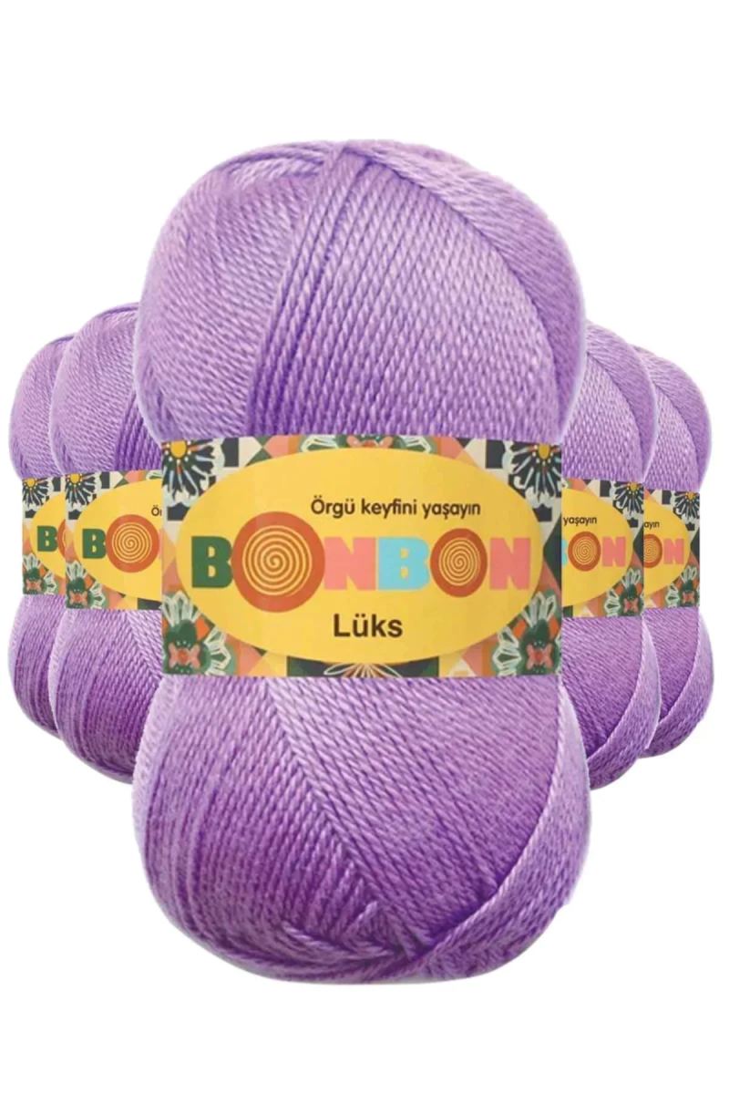 5 Adet Lüks Patik İpi Yünü Lila 98275 - bonbon