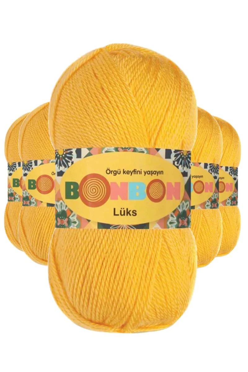 5 Adet Lüks Patik İpi Yünü Sarı 98289 - bonbon
