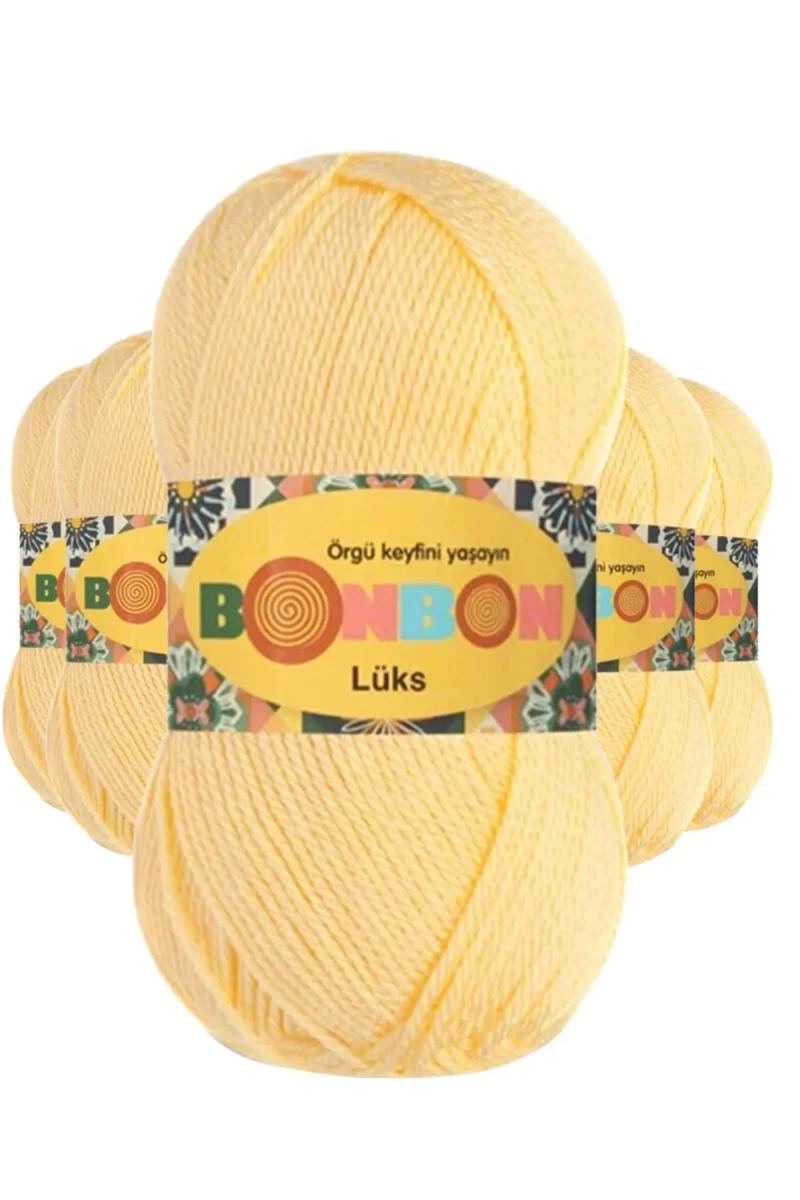 5 Adet Lüks Patik İpi Yünü Bebe Sarı 98292 - bonbon