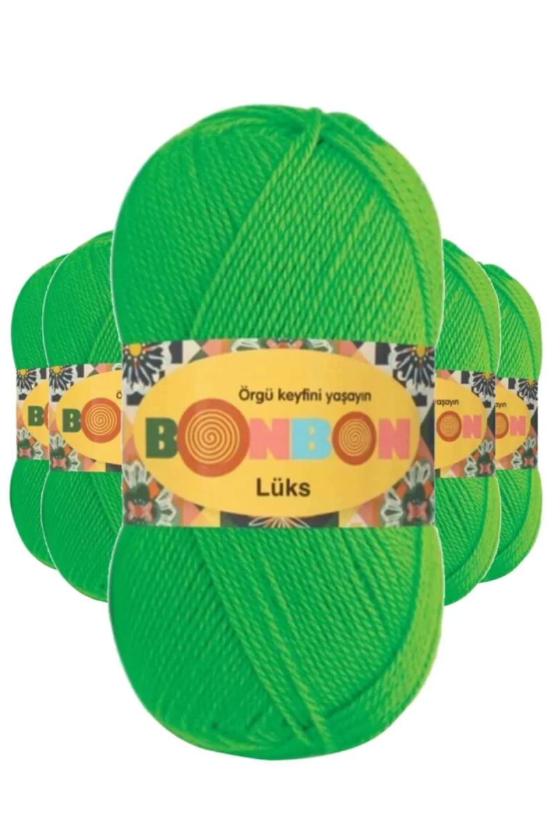 5 Adet Lüks Patik İpi Yünü Neon 98395 - bonbon