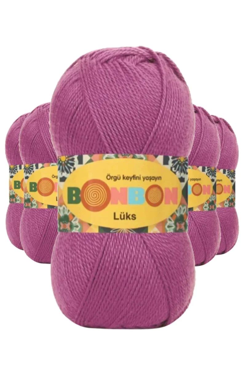 5 Adet Lüks Patik İpi Yünü Mor 98402 - bonbon