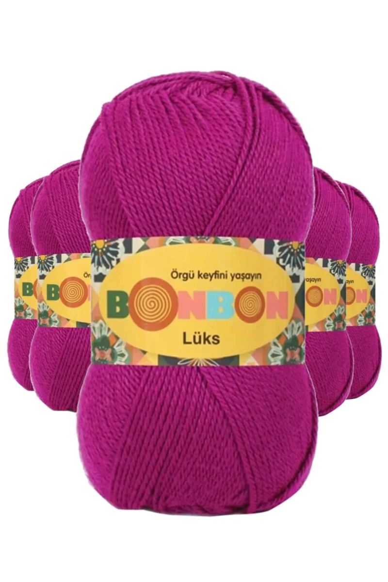 5 Adet Lüks Patik İpi Yünü Fuşya 98403 - bonbon
