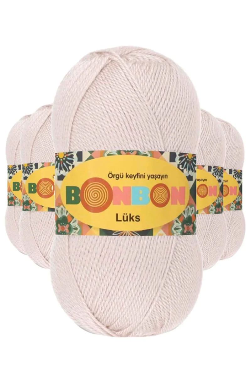5 Adet Lüks Patik İpi Yünü Pudra 98405 - bonbon