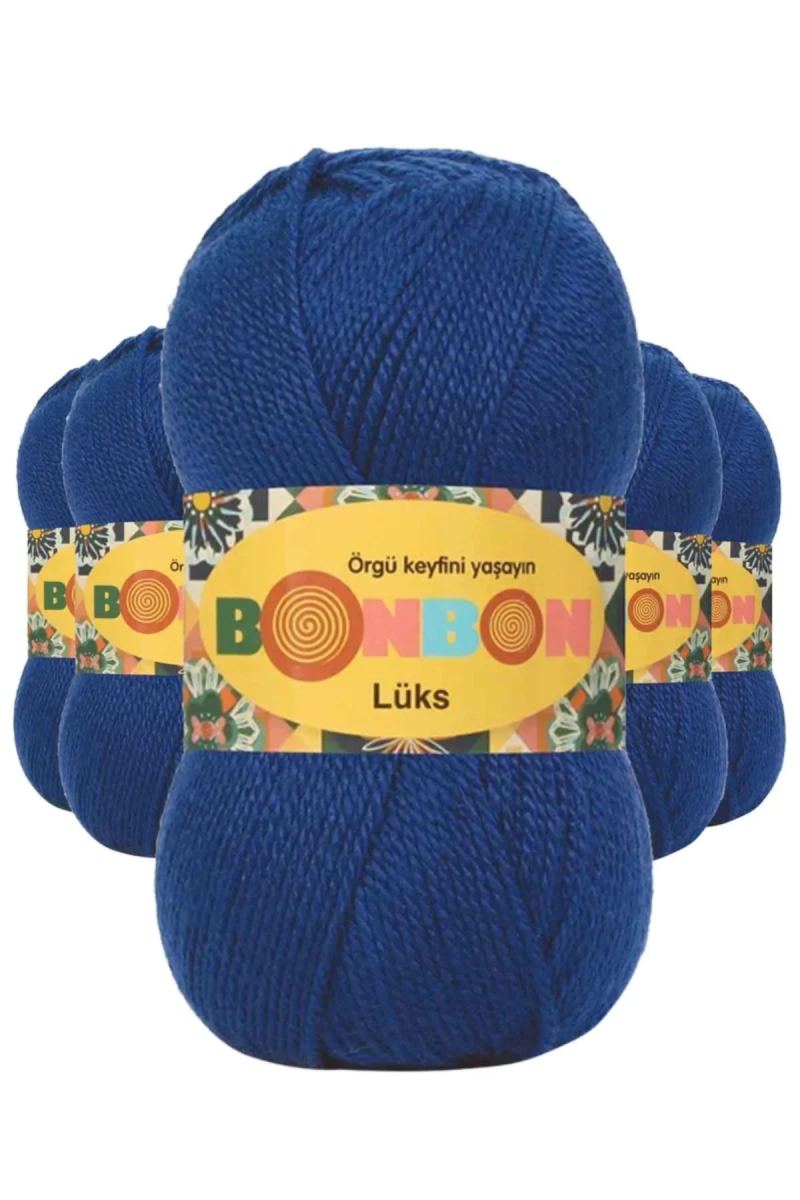 5 Adet Lüks Patik İpi Yünü Saks Mavi 98488 - bonbon