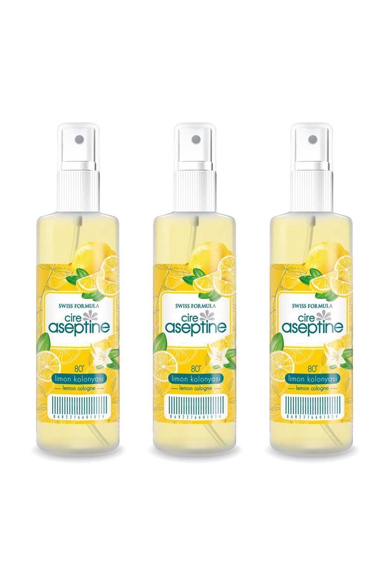 3 Adet Limon Kolonyası Ev Ofis Pratik Kullanım Sprey 100ml