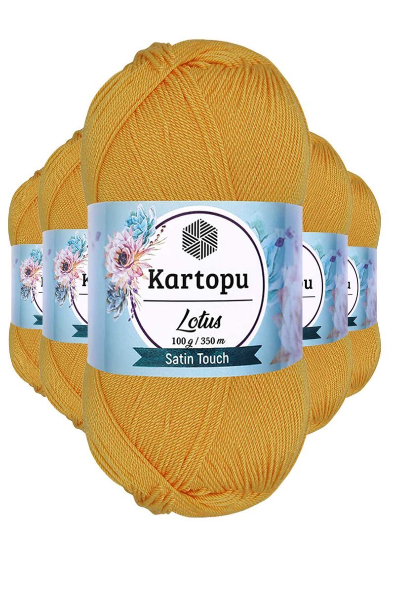 5 Adet Lotus Bikini Büstiyer Bluz Örgü İpi K318 Koyu Sarı