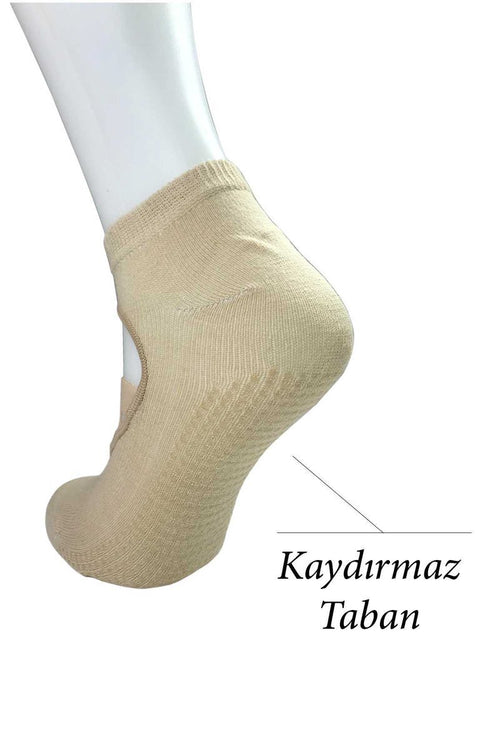 2 Adet Kaydırmaz Taban Kadın Dans Pilates Ve Yoga Çorabı Siyah Bej
