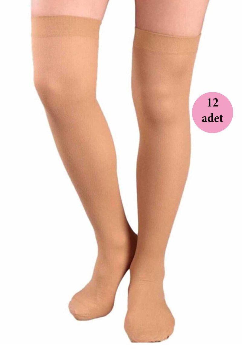 12 Adet Mus Kaçmaz Lastikli Çorap 70 denye 38 Bronz - Standart