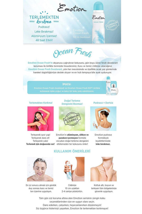2 Adet Ocean Fresh Kadın Deodorant 150Ml