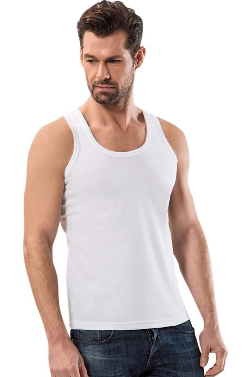 Kalın Askılı Klasik Erkek Atlet Beyaz - 1151A - S
