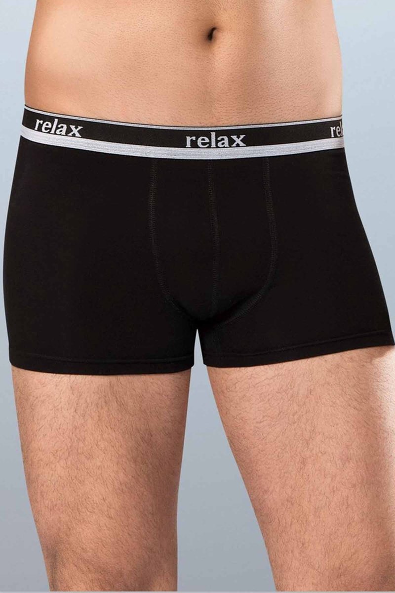 Relax Pamuklu Esnek Erkek Boxer Siyah - 1268A - M