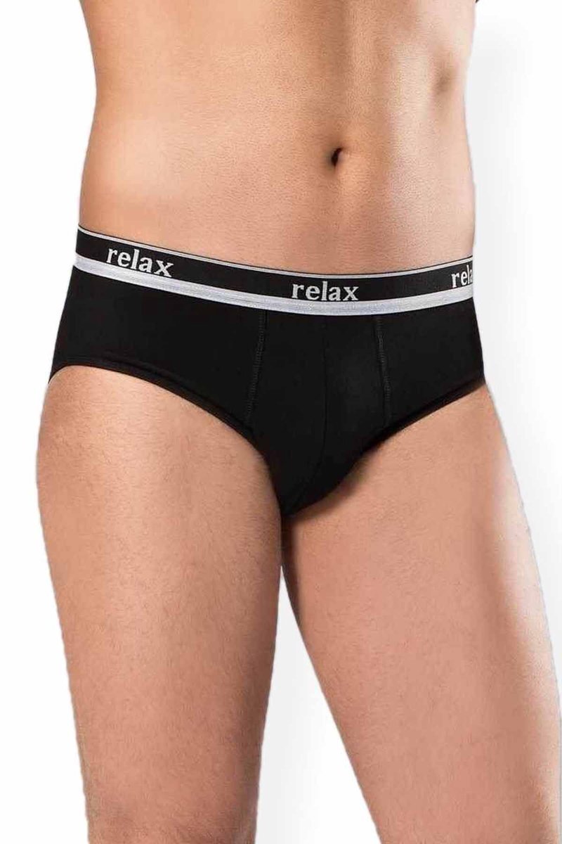 Erkek Pamuklu Likralı Slip Relax Külot Siyah - 1269A - M