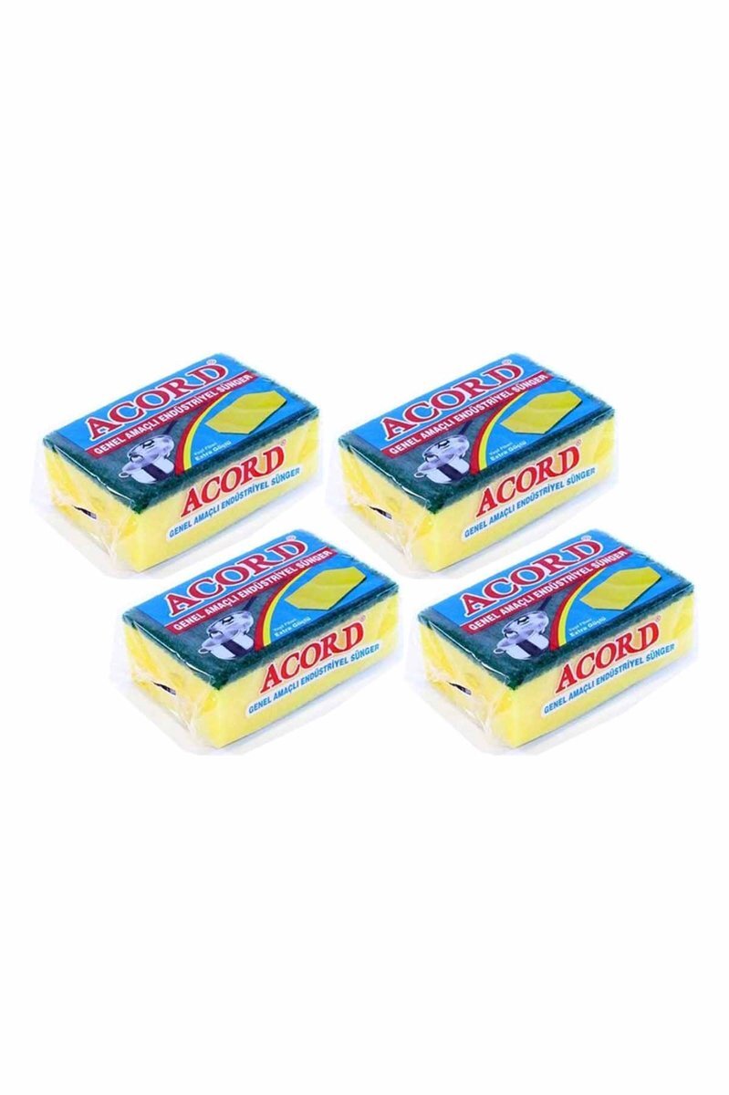 4 adet Jumbo Boy Endüstriyel Çok Amaçlı Bulaşık Süngeri 13x8x4 cm