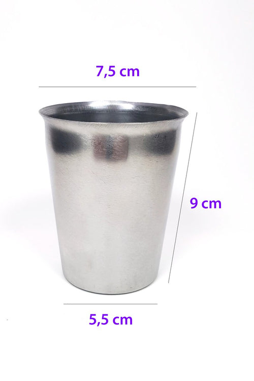 3 Adet Paslanmaz Çelik Krom Bardak 9 x 7,5 x 5,5cm - görsel 2